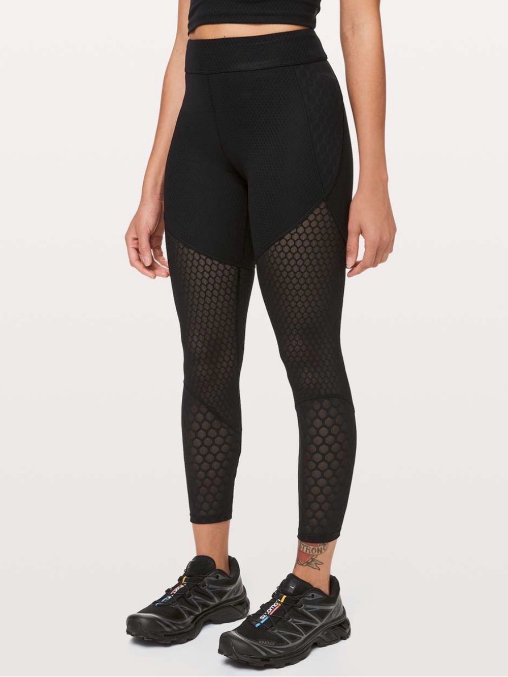 Lululemon Lab Geo Tight 28” Black Nulu Mesh High-Rise Size 6